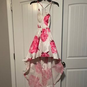 Floral Prom dress Ivory/ Fusia